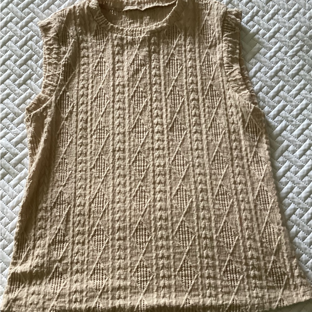 Amazon Women's Tan Textured Blouse